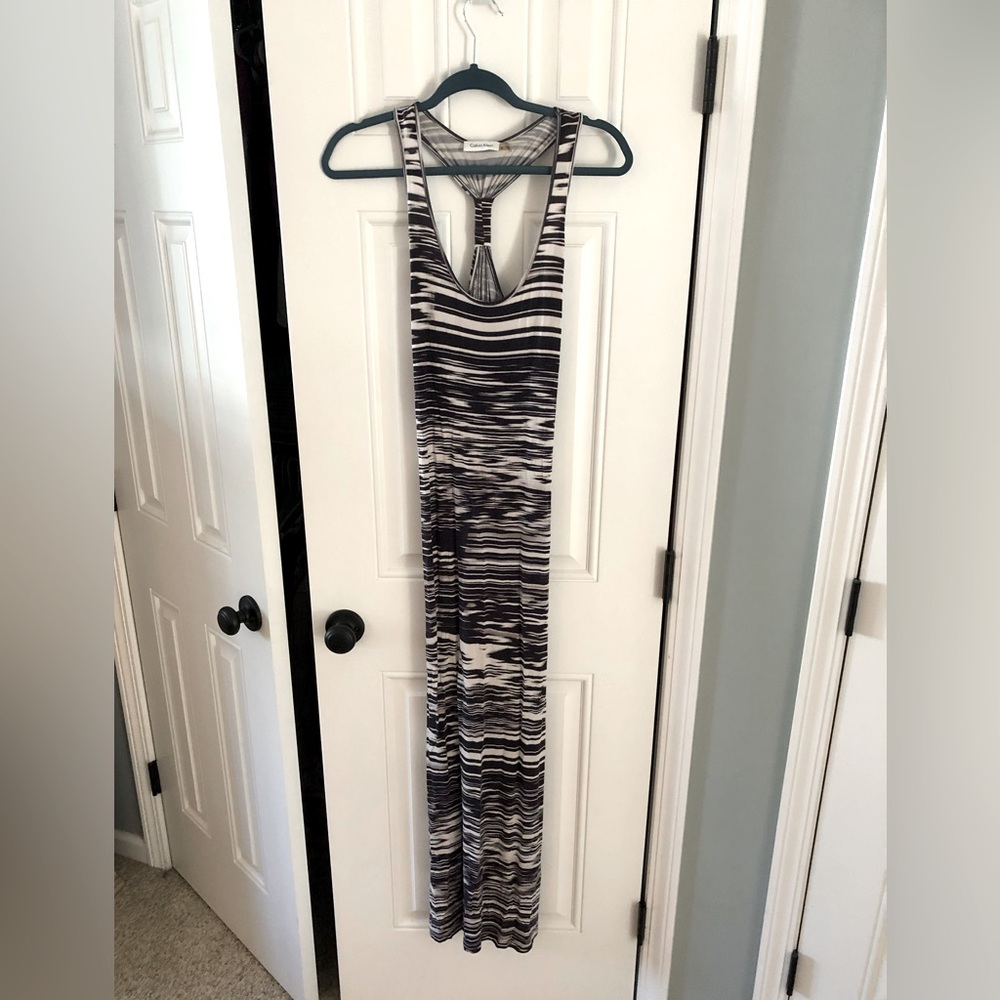 Calvin Klein Black and Tan Marble Maxi Dress - 2
